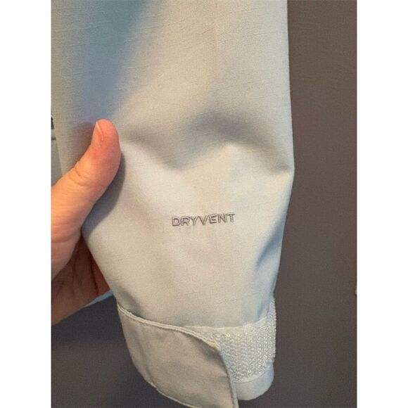 The North Face Women's Trench Coat Small Light Blue Hooded Long Jacket - Picture 5 of 12